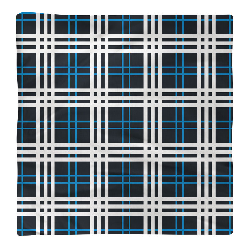 Plaid Square Napkin, Black/Carolina Blue/White, 22" L x 22" W, Polyester
