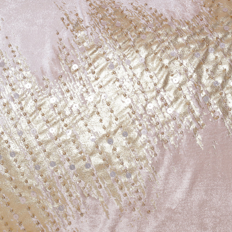Giovanna Sequined Throw Pillow, Gold/Blush Pink