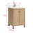 Argens 24 In. Single Sink Freestanding Bath Vanity In White Oak With Carrara Quartz Top-316629155