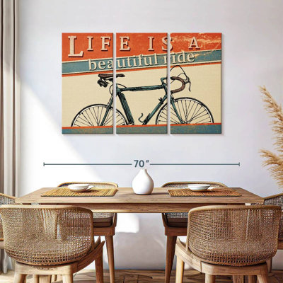 «Life Is A Beautiful Ride Quote», reproduction d'art sur toile