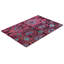 Tapis unique moderne framboise / bleu / noir noué à la main 4 pi 1 po x 5 pi 9 po Velisa