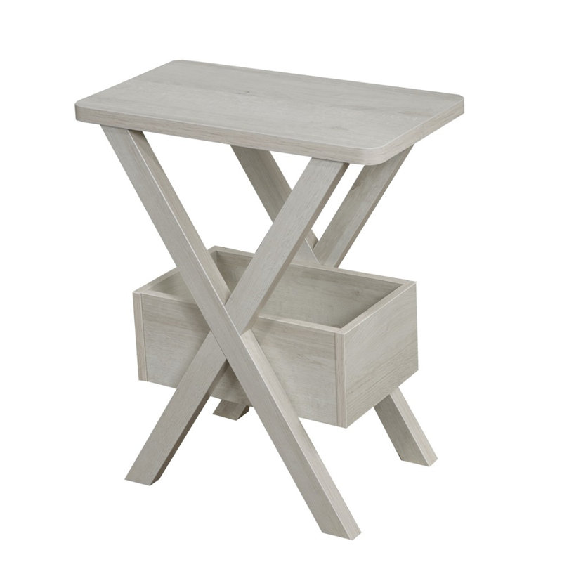 Table d'appoint Jelju Chair, gris, Blanc