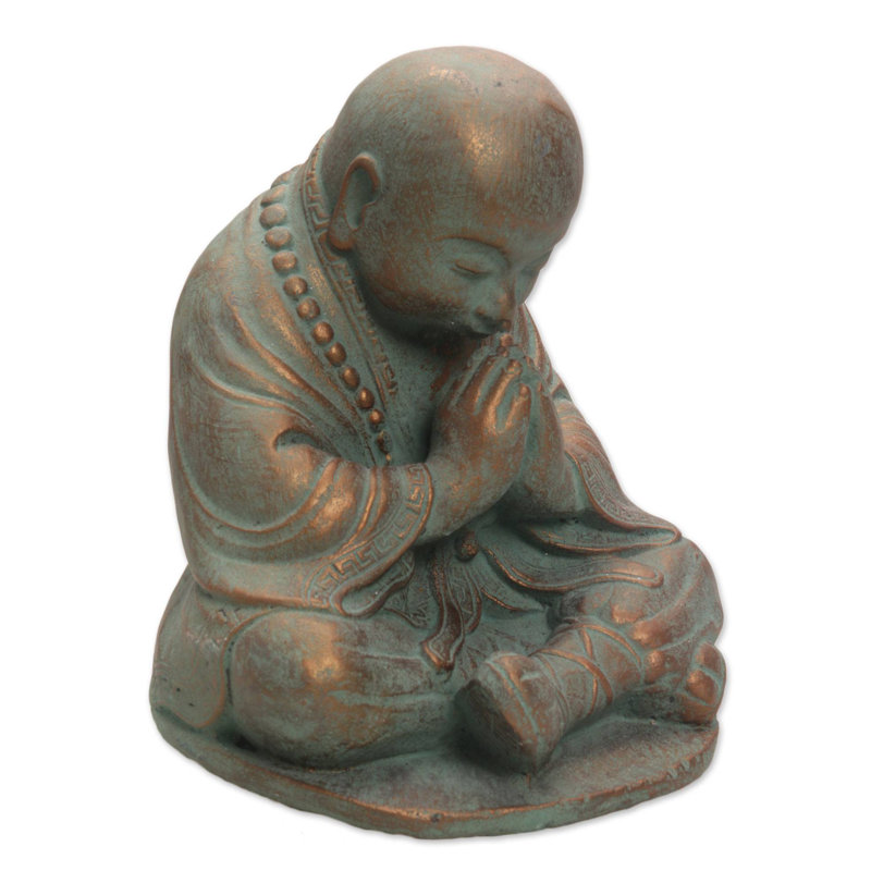 Figurine en pierre moulée méditation shaolin Lonny