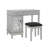 Depuy Contemporary Vanity Set with Mirror and Padded Matching Stool