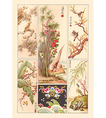 « asian oiseau panels » par auguste racinet, impression