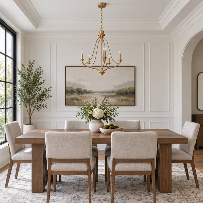 Holk 5 - Light Candle Style Chandelier, Rose Gold