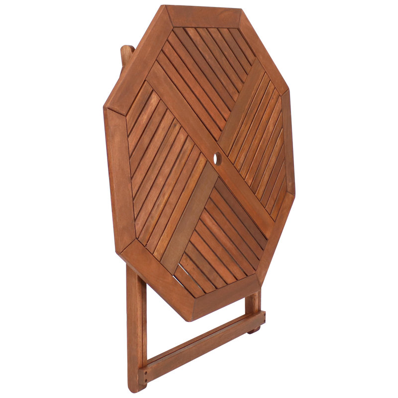 Revilla 35.5" Meranti Folding Octagon Outdoor Dining Table