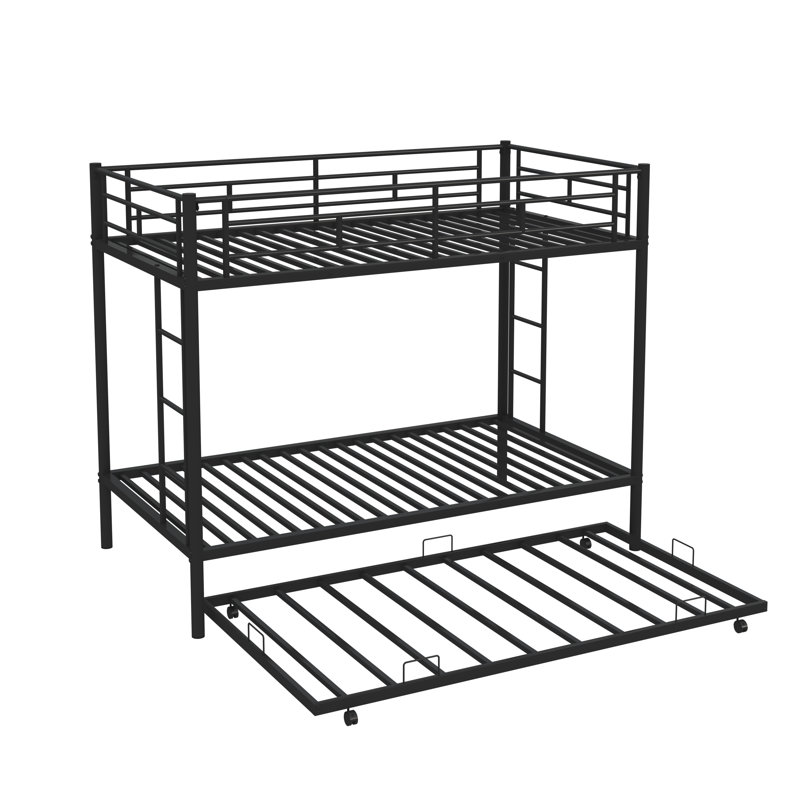 Denali Kids Twin Over Twin Bunk Bed with Trundle, Black