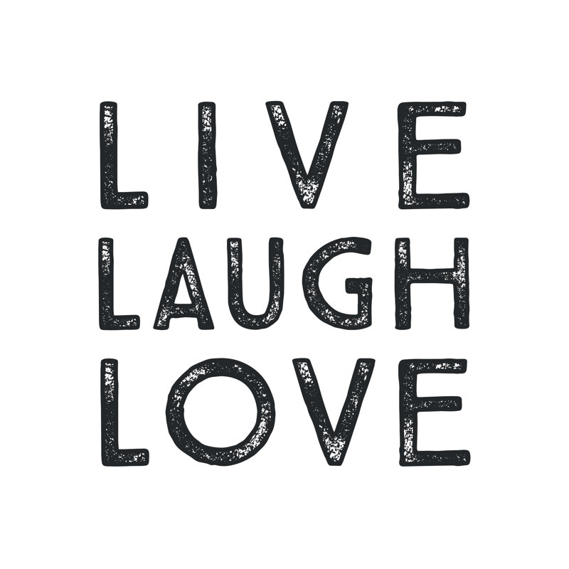 Live Laugh Love 4 1 Piece Wrapped Canvas Wall Art, 122cm H x 122cm W x 3.8cm D