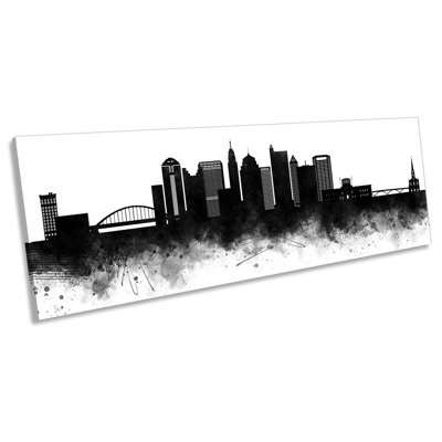 Columbus Abstract City Skyline - Wrapped Canvas Panoramic Art Prints