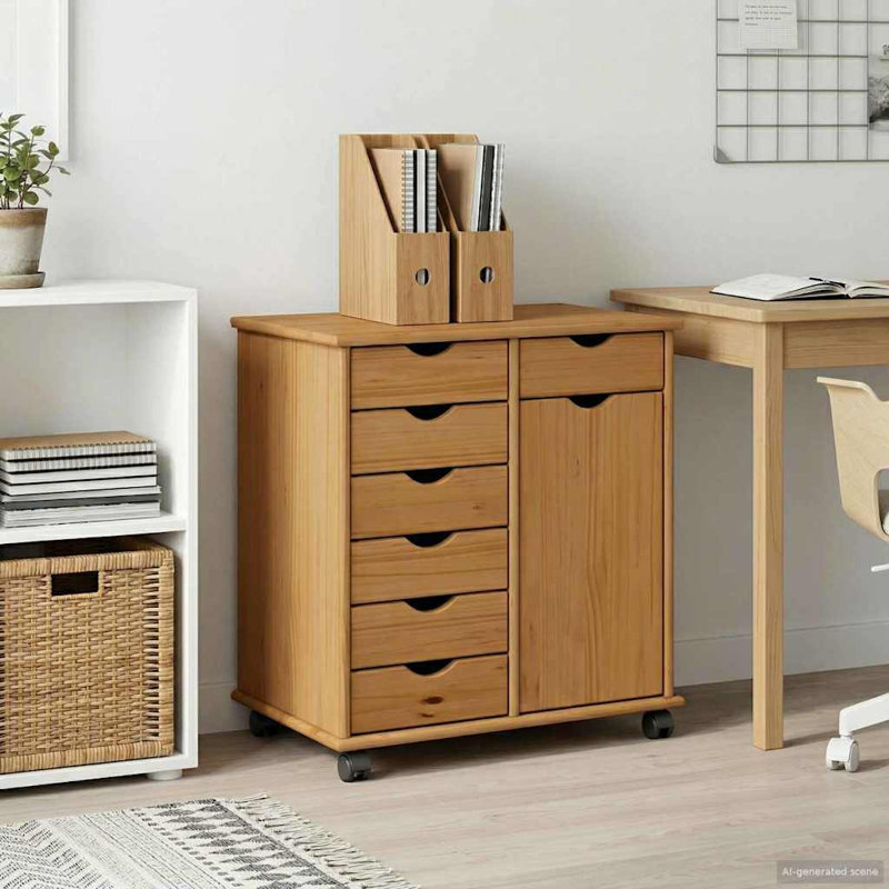 Solid Wood Standard Accent Cabinet, Honey Brown
