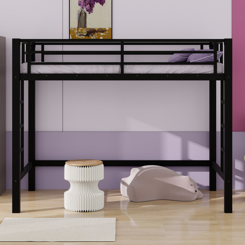 Loft Bed Featuring An Easy Climb Ladder And Safety Guardrails, Twin