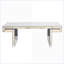 Table basse à miroir rectangulaire de 47 pouces avec verre trempé cannelé, luxe léger, assemblage en 2 étapes, extension d'espace