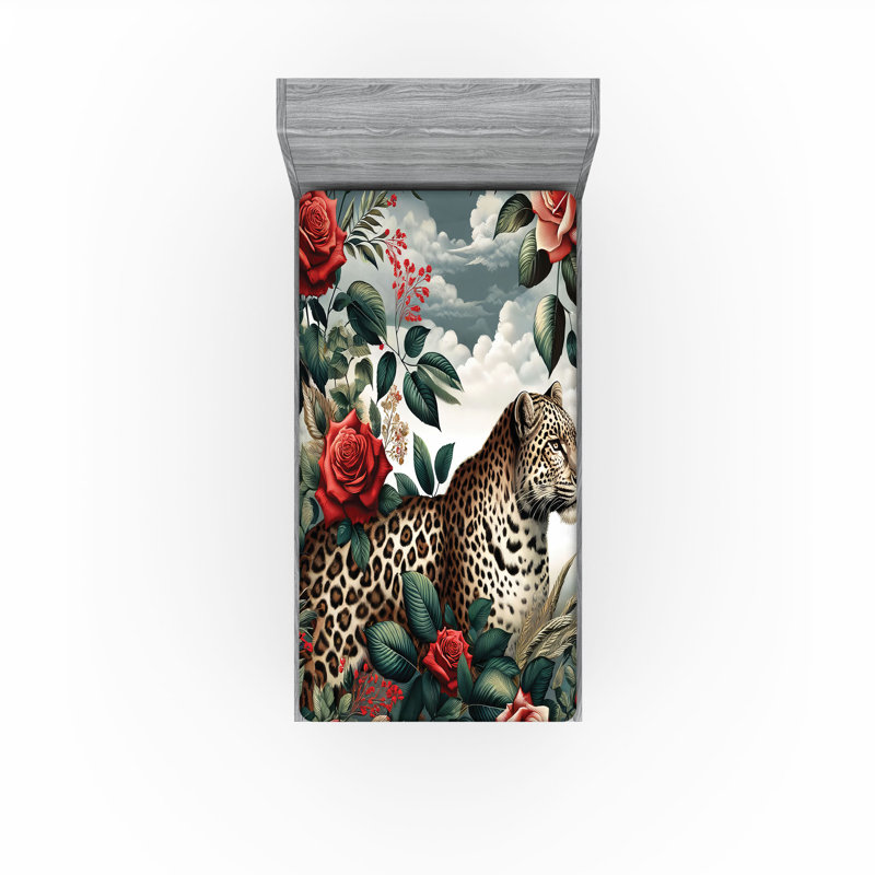 Microfiber Floral Fitted Sheet, Twin XL Fitted Sheet