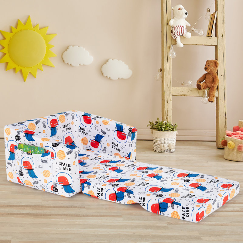 Fauteuil inclinable Moore Moore, Bleu / blanc / animaux rouges