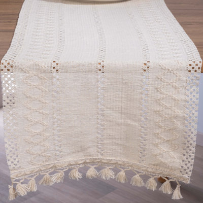 Table Runner Organic Cotton Lace 40 x 150 Gambhiri