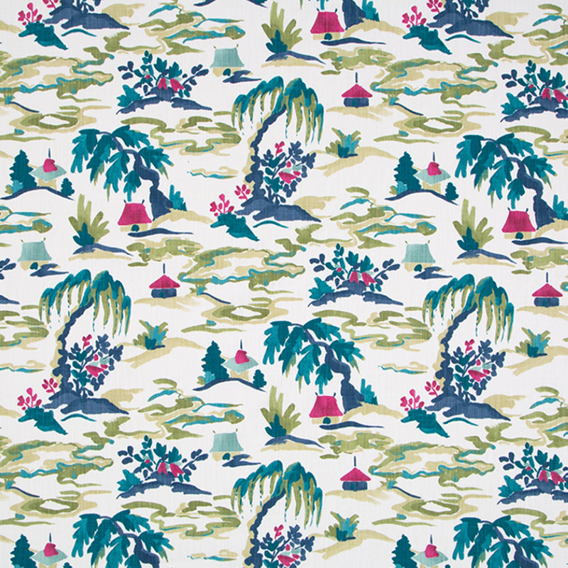 Tissu 100% coton Baloda Pagoda, Everglade