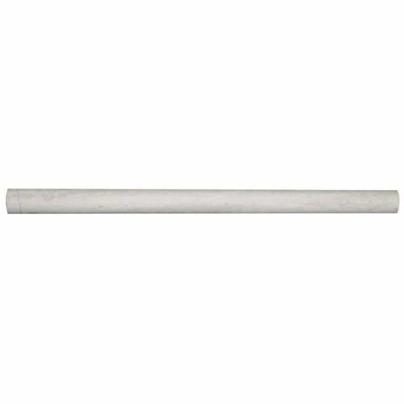 12" x 0.75" Polished Marble Pencil Liner Tile Trim in Polished White Oak, Honed White Oak