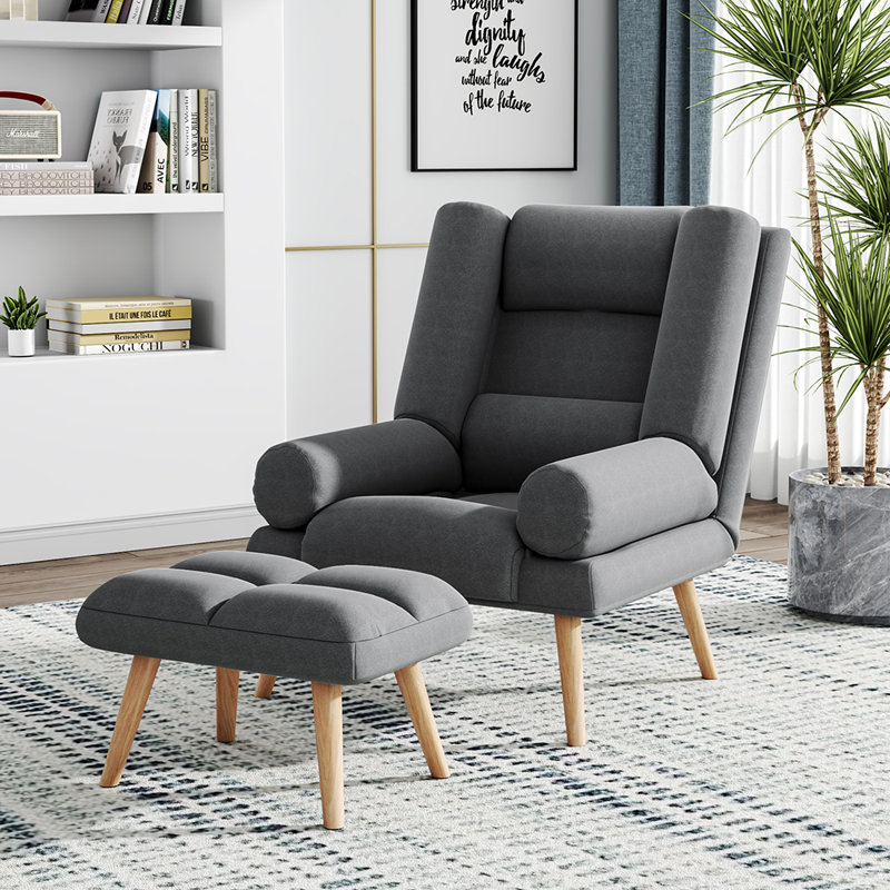 Grey Sofa with cushion footstool