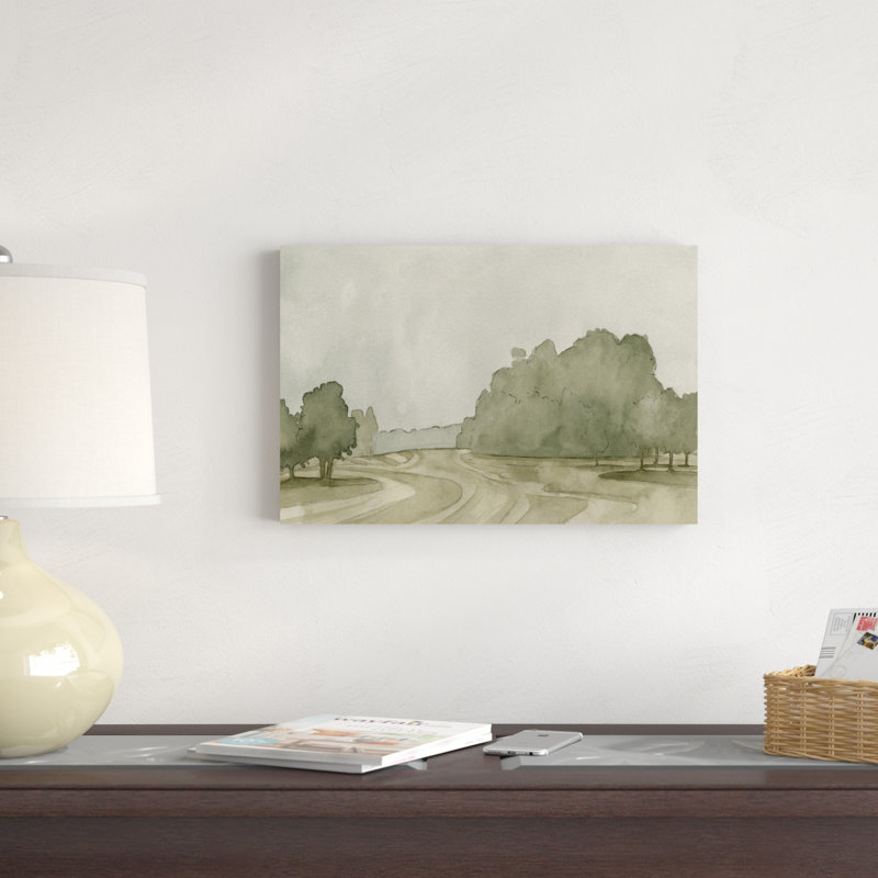 «On Course II» par Emma Caroline - peinture sur toile tendue, H 12 po x l 18 po