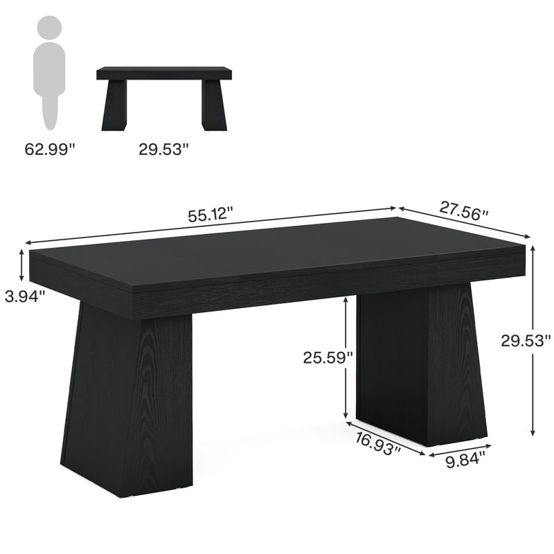 Bureau double caisson Wolbach, Noir