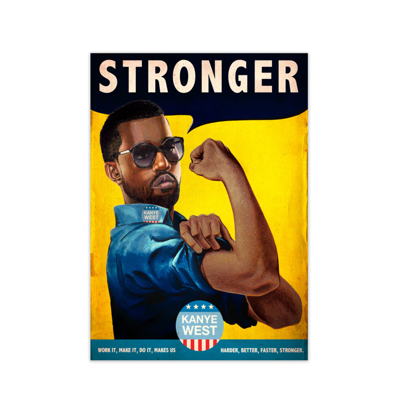 Stronger Kanye West by David Redon - Print, No Frame, 84.1 cm H x 59.4 cm W x 1 cm D