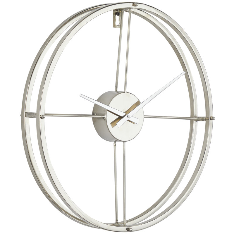 Horloge murale 19 po Meacham, Argent