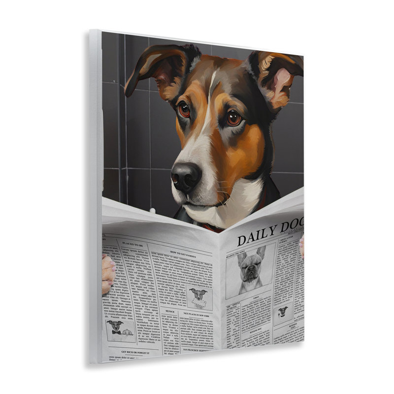 Plaque murale d'humour de salle de bain Daily Poochie, design par Jesse Keith
