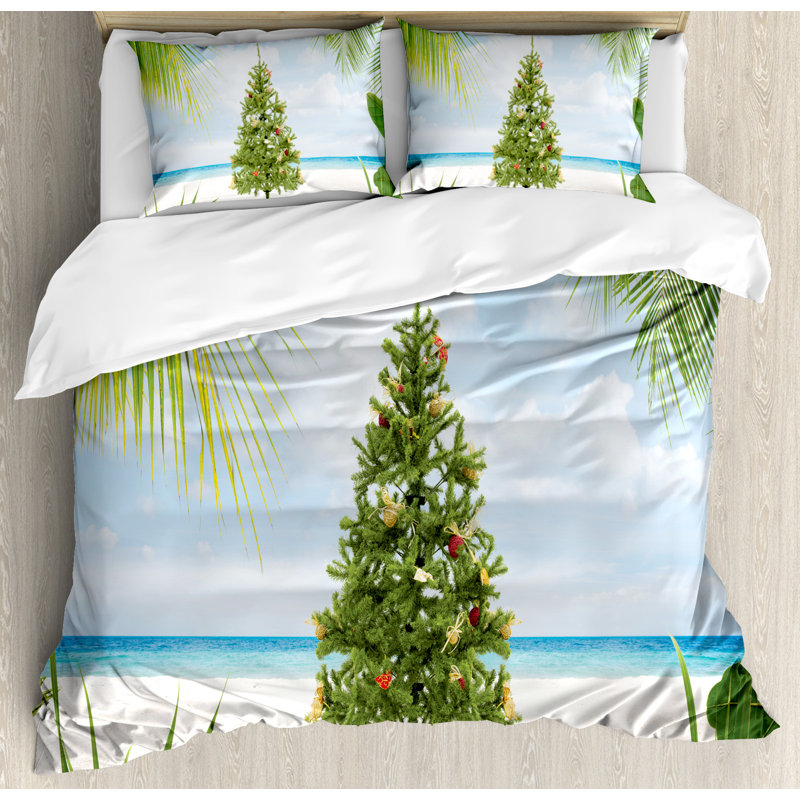 Christmas Coastal Floral Duvet Cover, King