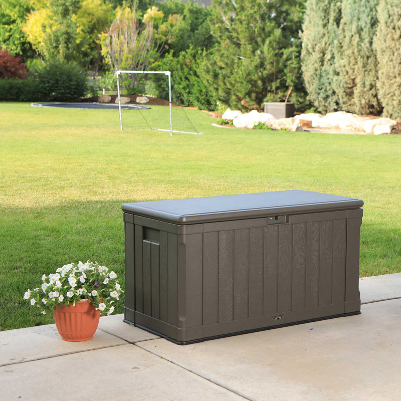 Heavy-Duty 435L Resin Storage Box, Roof Brown