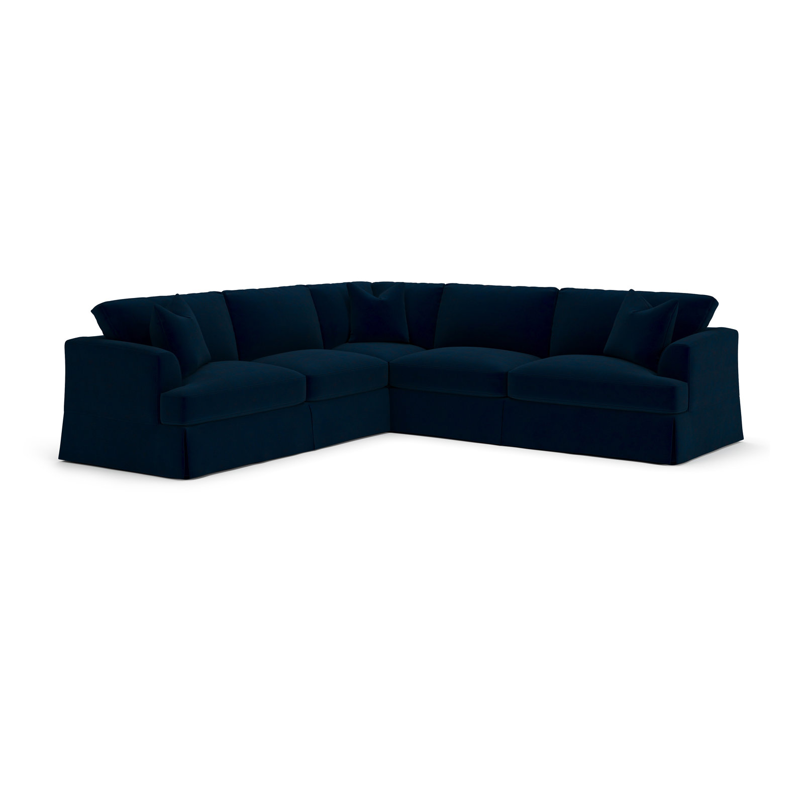 Lucia L-Sectional, Left Hand Facing, Bella Ink Blue Performance Velvet