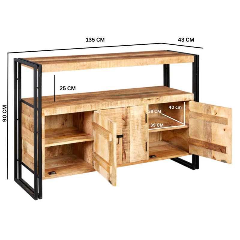 Canonero 135cm Solid Wood Top Console Table