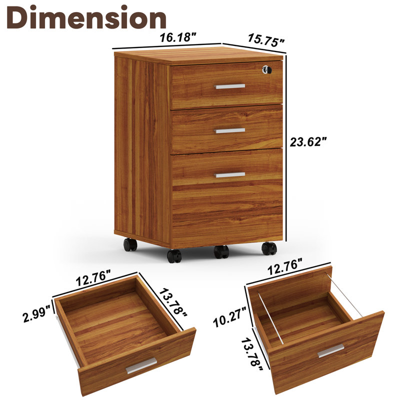 Japha 3 Drawer Storage Drawer, Teak