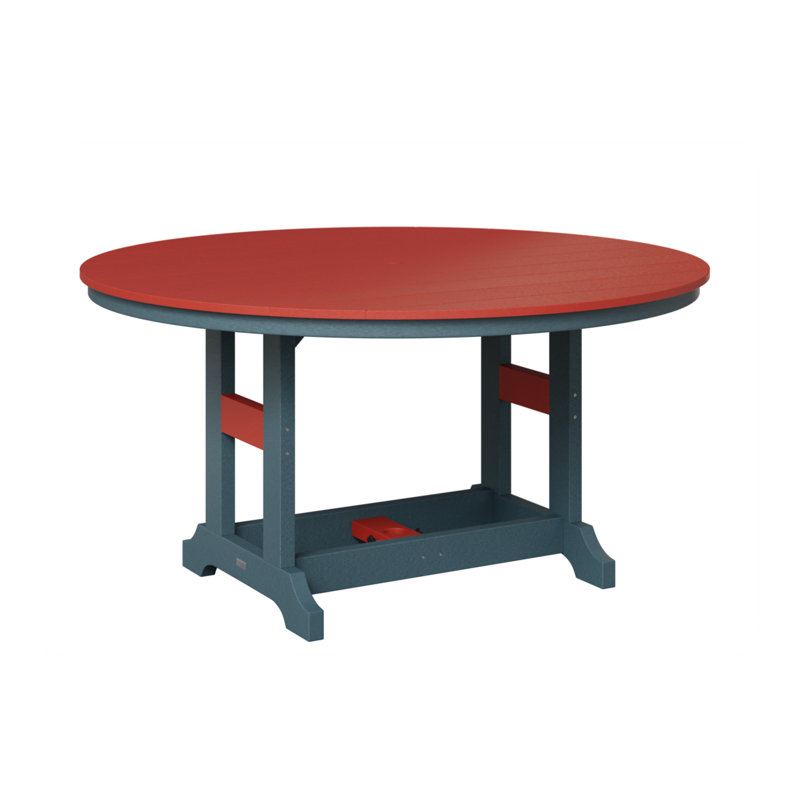 Garden Classic Outdoor Round Bar Table, Scarlet Red, Slate