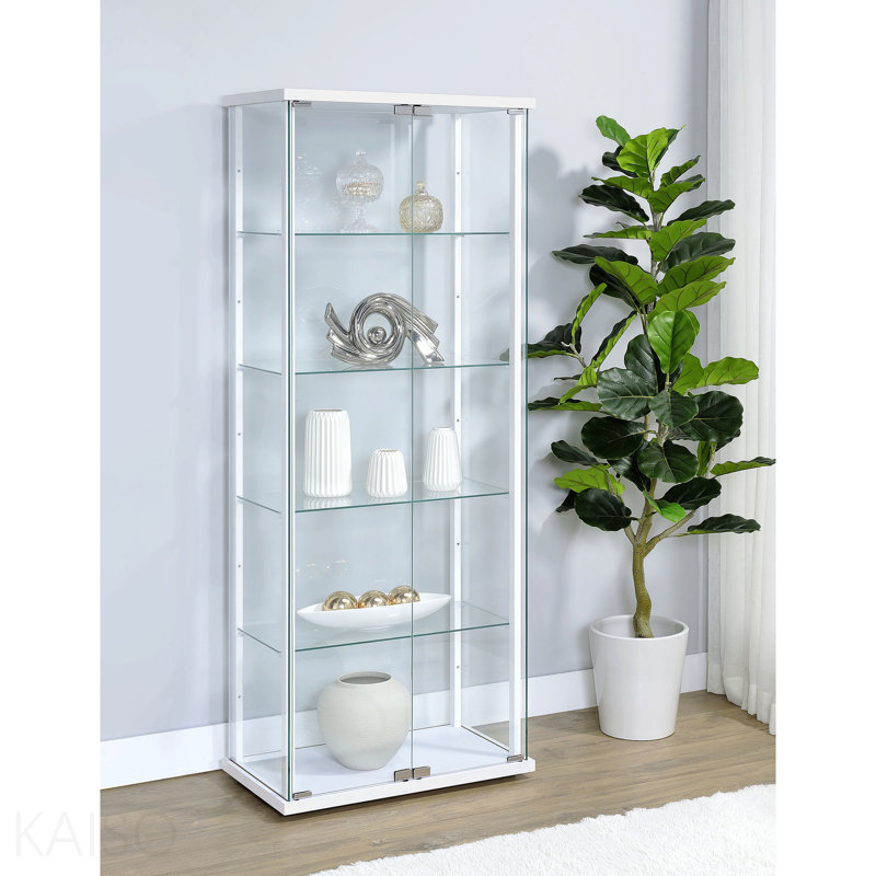 White 4-Shelf Curio Cabinet