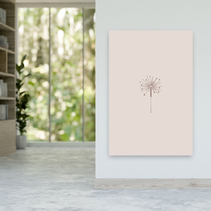 Delicate Dandelion Wish Abstract Delicate Elegant Dandelion Flower Nature Wall Art Print by Karen Menzenbach - Wrapped Canvas Print