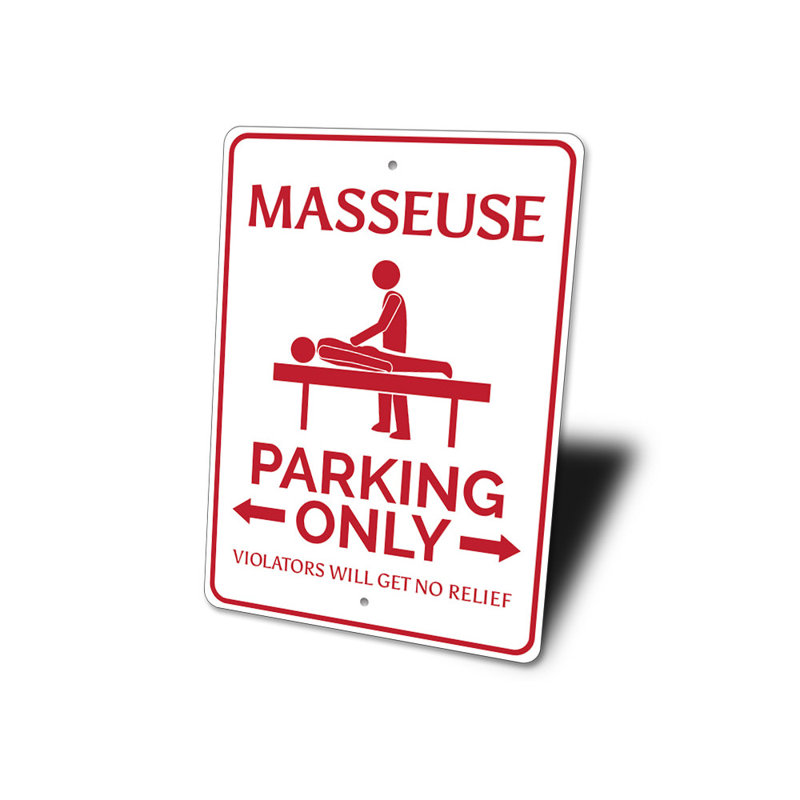Enseigne de masseuse en aluminium, H 10 po x l 14 po x P 0,04 po