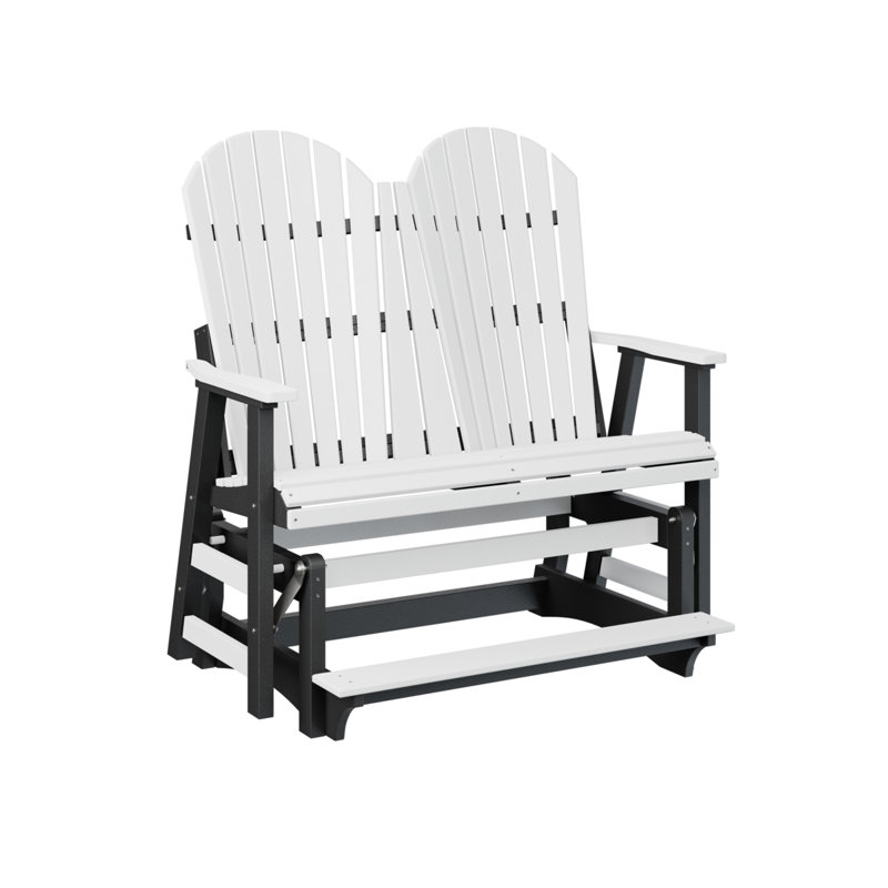 Comfo Back Outdoor Glider, White Top/Black Base