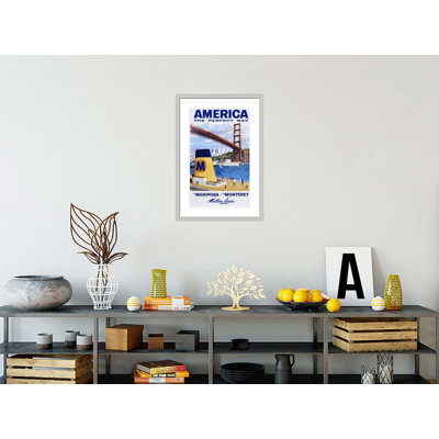 «America: The Perfect Way Travel» par Inconnu - Impression sur toile encadrée