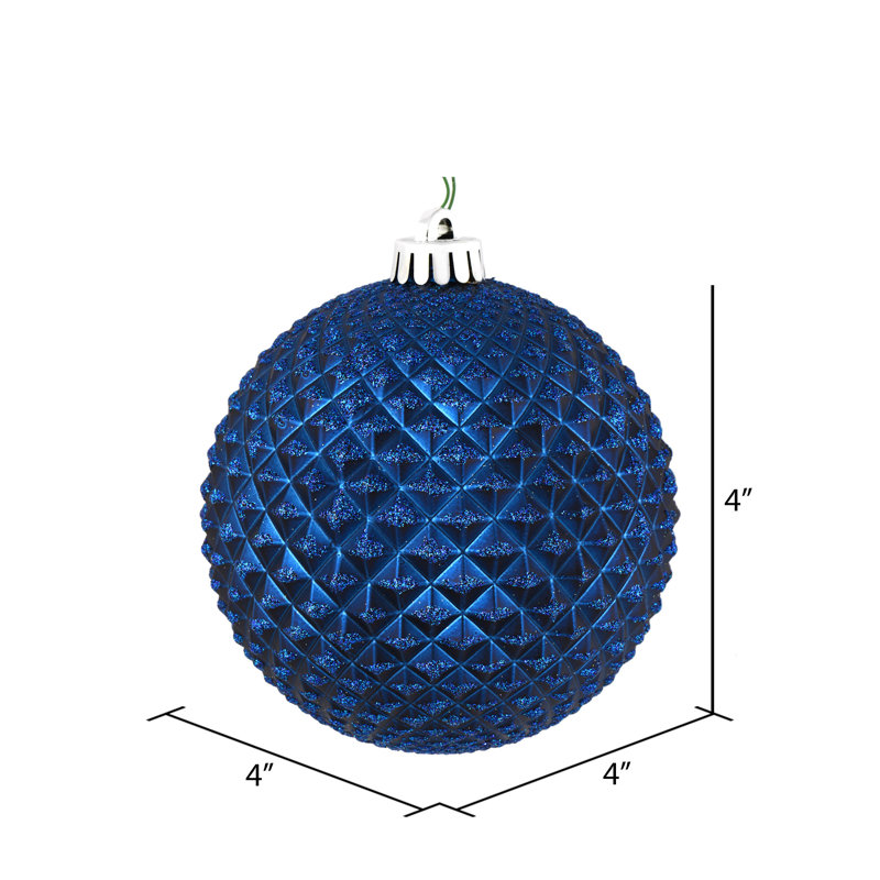 Ornement boule Durian Glitter, Bleu minuit