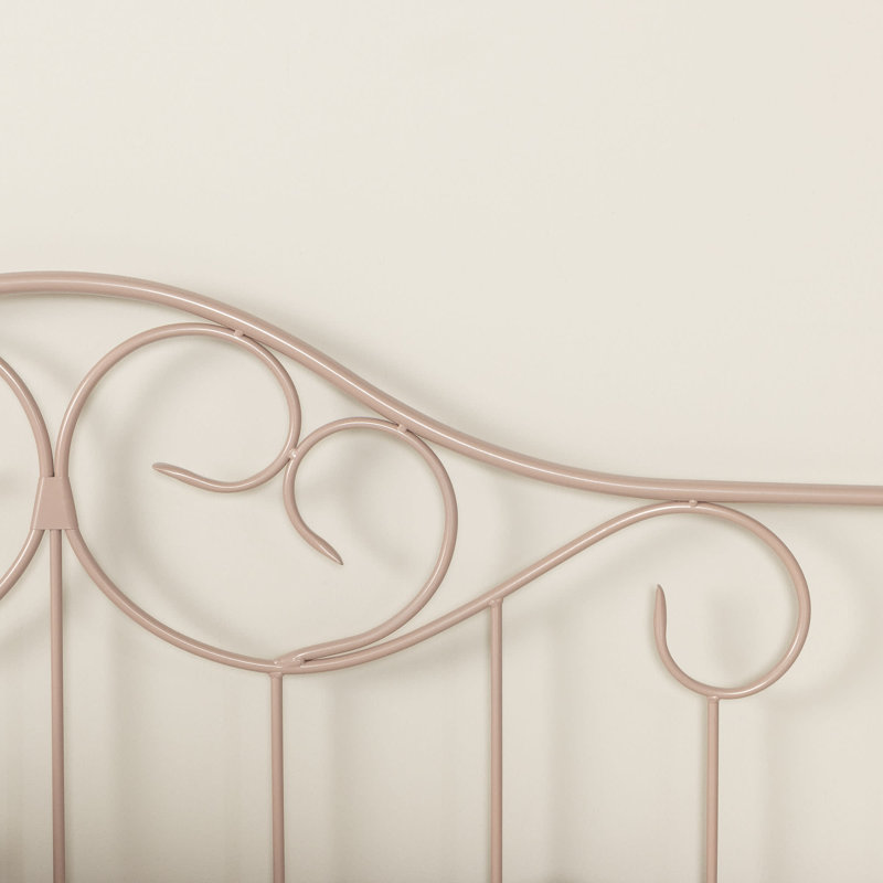 Princess Twin Pink Metal Daybed with Headboard and Slats