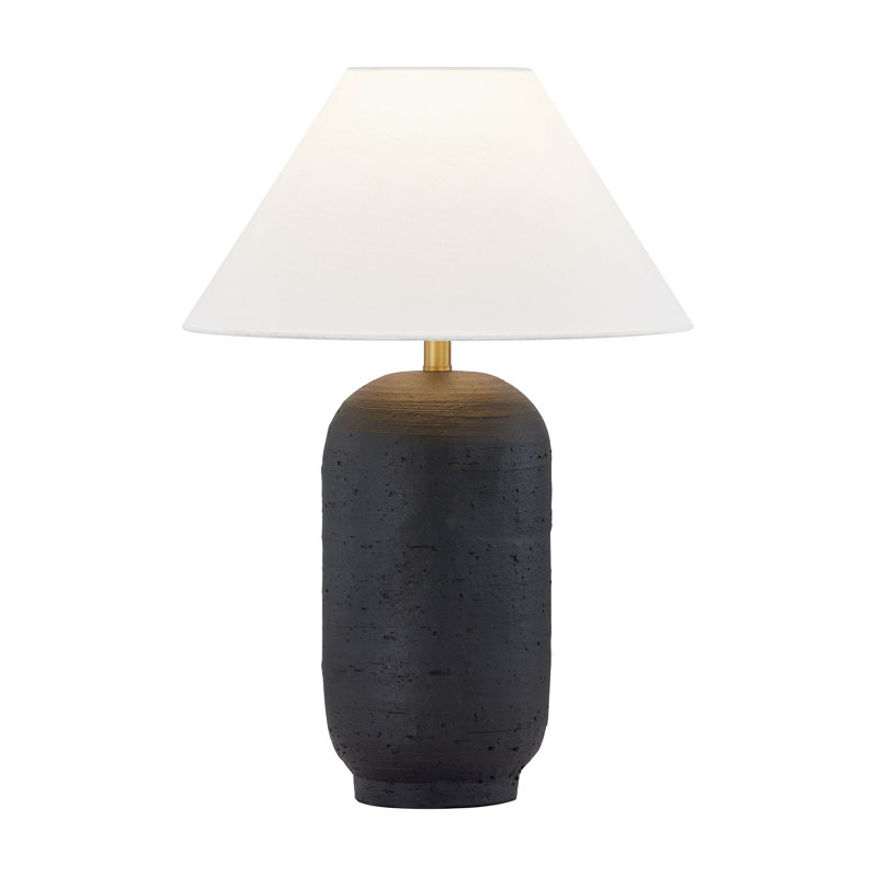Lampe de table 19 po avec abat-jour en lin McAdams, noir