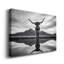 «Majestic Reflection», art encadré de taureau longhorn noir et blanc