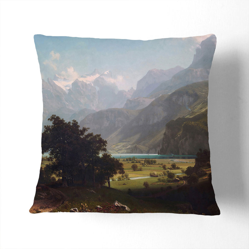 Lake Lucerne Scatter Cushion with Filling, 40cm H x 40cm W x 15cm D, Stone