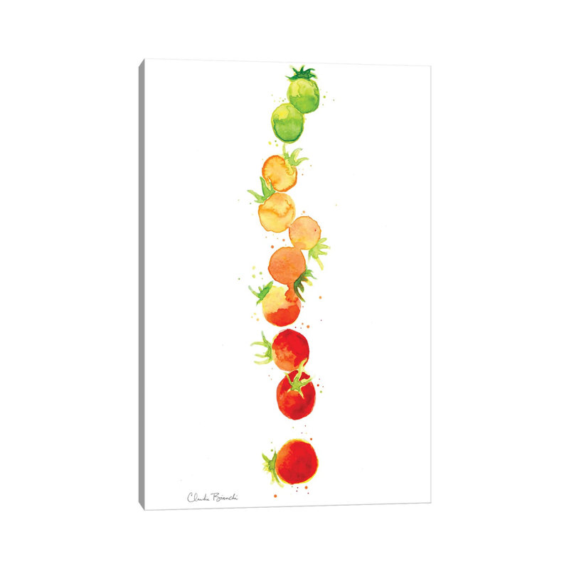«Tomate Ombre Stack» par Claudia Bianchi - peinture sur toile tendue, H 18 po x l 12 po x 1,5 po