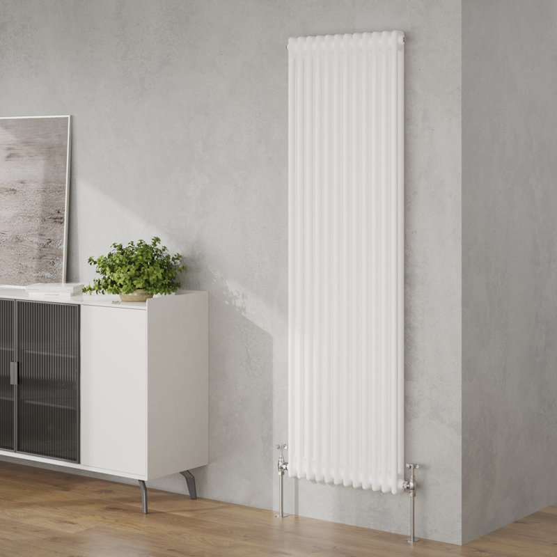 Valda Vertical Traditional 2 Column Designer Radiator, 180cm H x 56cm W, White