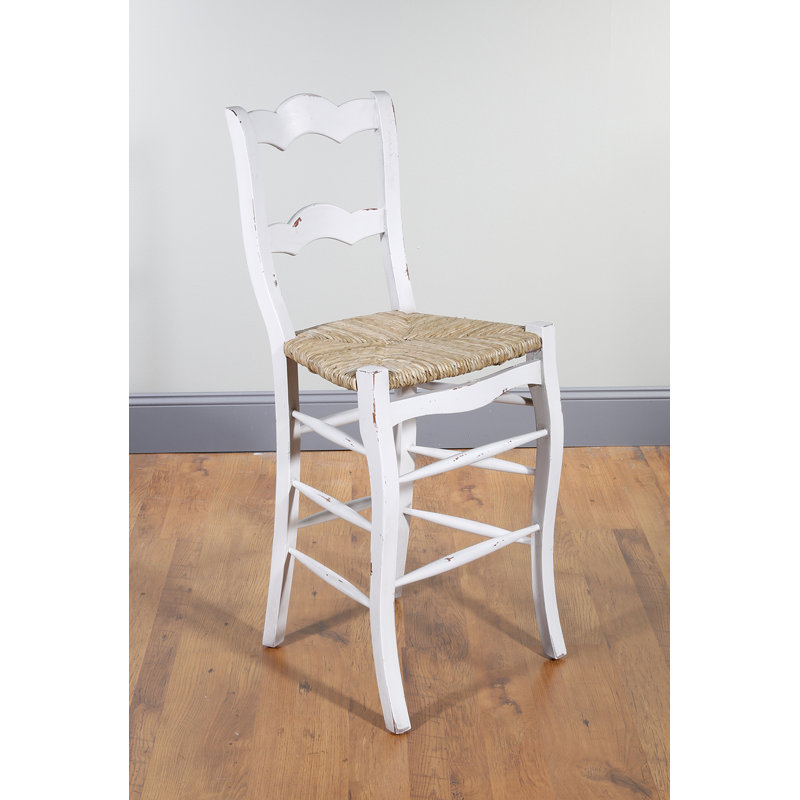Dempsy Gallien 47" Bar Stool, Distressed White