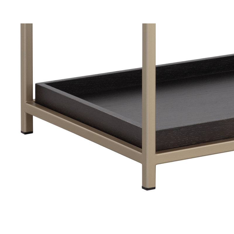 Mitrea 1 - Drawer Nightstand, Charcoal Gray/Gold
