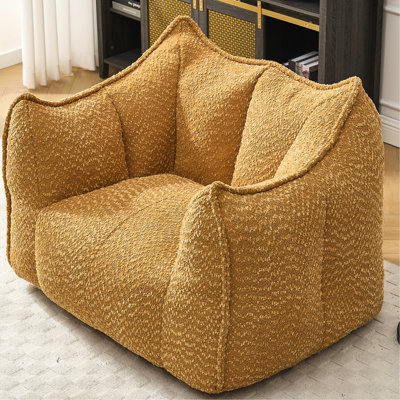 Fauteuil à billes en chenille Comfy pour le salon - rembourré de mousse résiliente