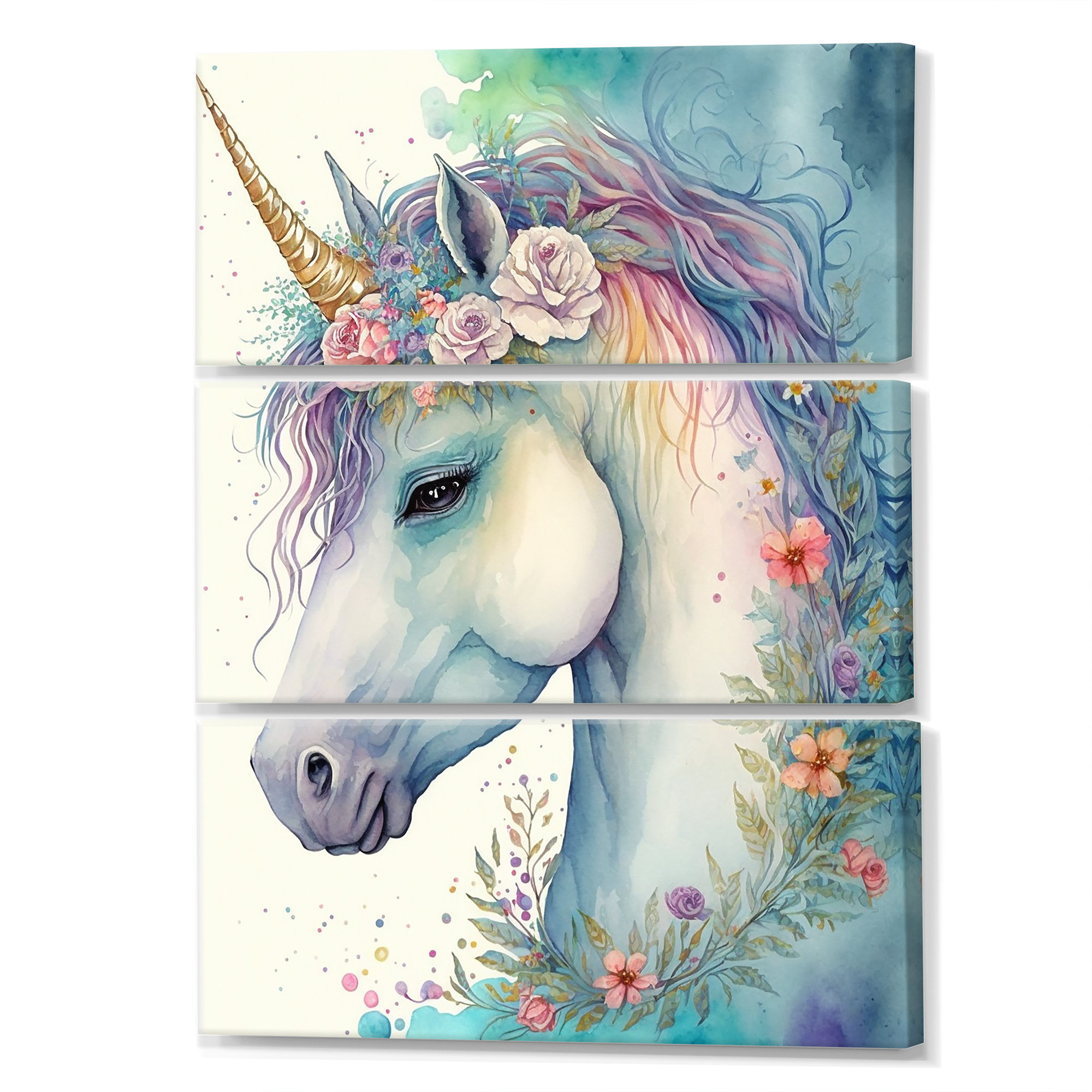 Two Mythical Unicorn Gifts Fantasy Wall Decor Art Print Framed